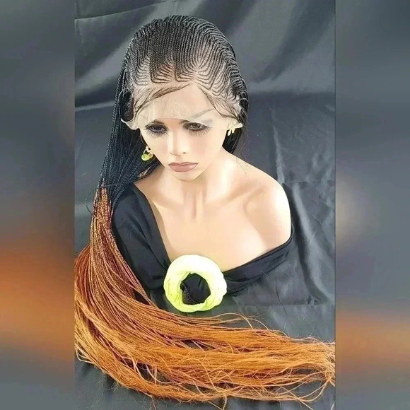 Braided Wig: 100% handmade long ombre  350/ black wig Human-Synthetic NWT - Picture 17 of 17
